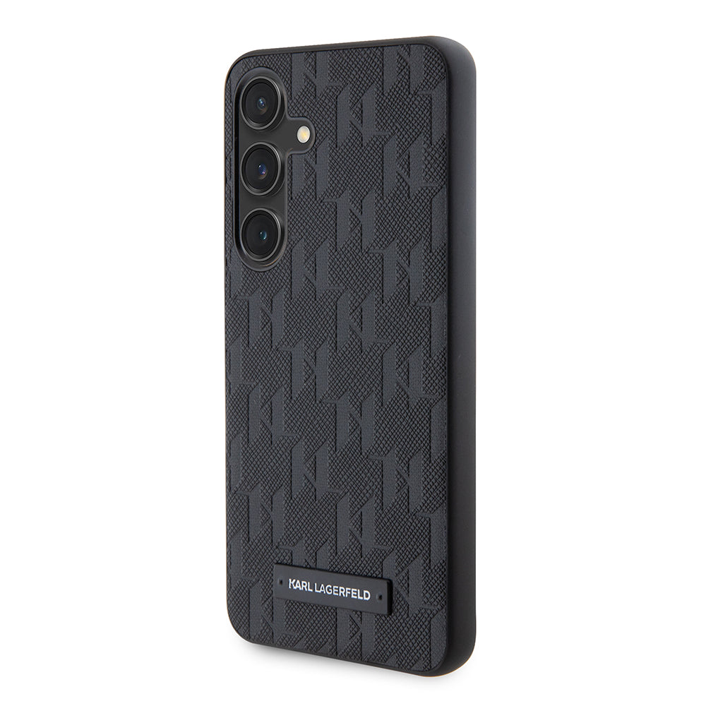 Tok Samsung Galaxy S24 S921-hez, Karl Lagerfeld, Saffiano Mono Metal Logo, Fekete