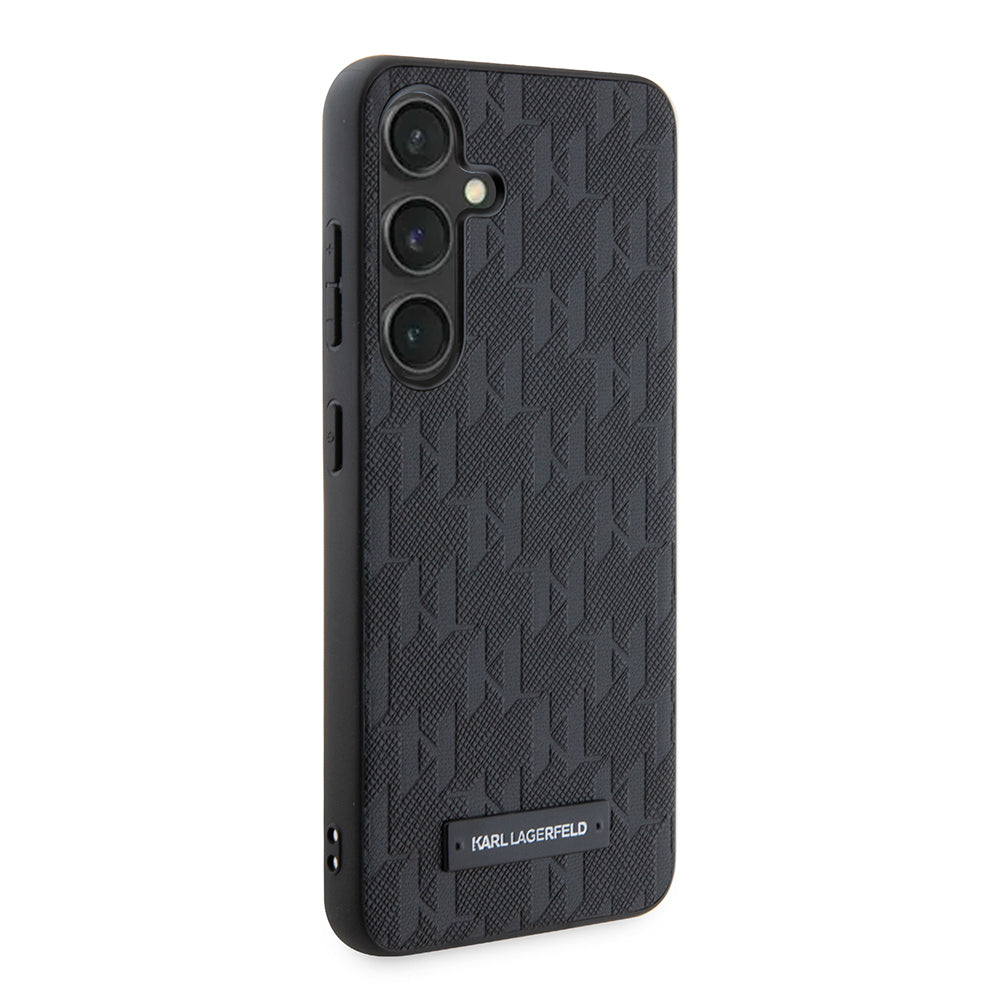 Tok Samsung Galaxy S24 S921-hez, Karl Lagerfeld, Saffiano Mono Metal Logo, Fekete