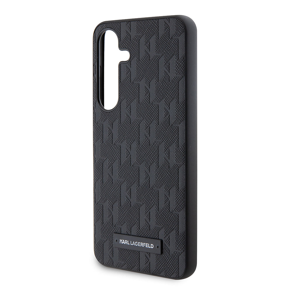 Tok Samsung Galaxy S24 S921-hez, Karl Lagerfeld, Saffiano Mono Metal Logo, Fekete