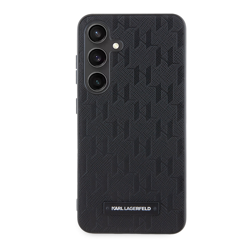 Tok Samsung Galaxy S24 S921-hez, Karl Lagerfeld, Saffiano Mono Metal Logo, Fekete