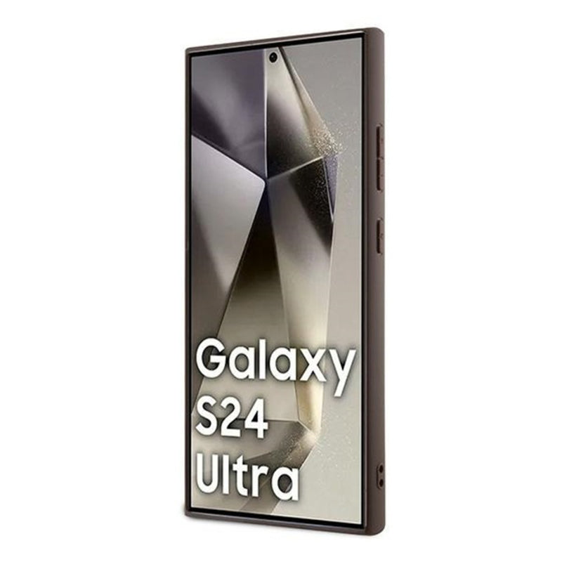 Tok Samsung Galaxy S24 Ultra S928-hoz, Guess, 4G Metal Gold Logo, Barna