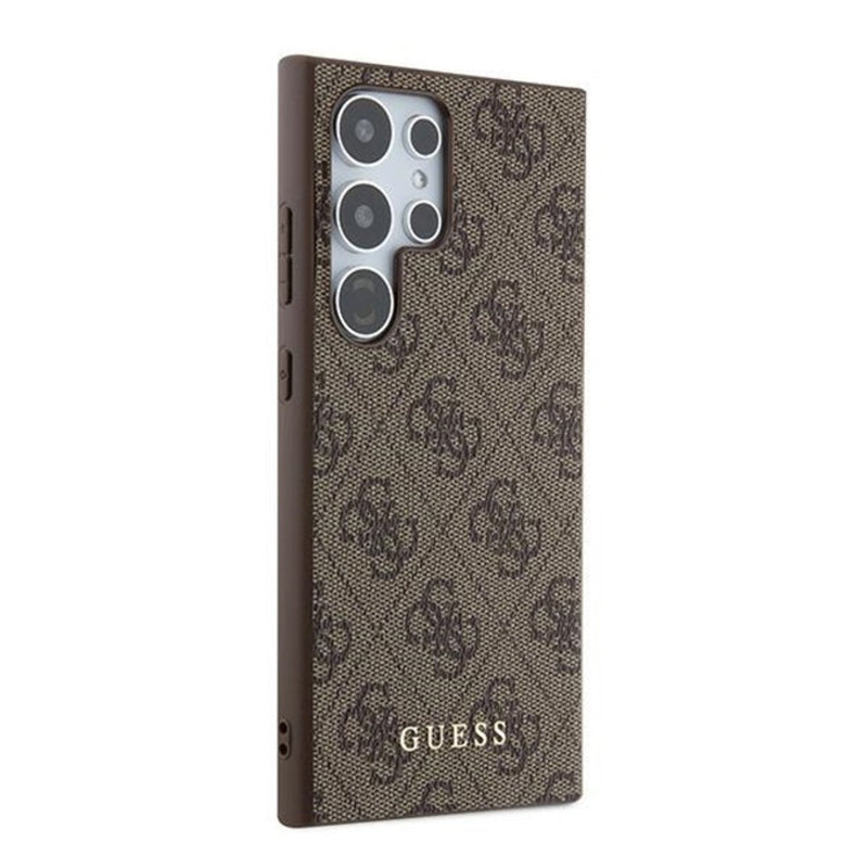 Tok Samsung Galaxy S24 Ultra S928-hoz, Guess, 4G Metal Gold Logo, Barna
