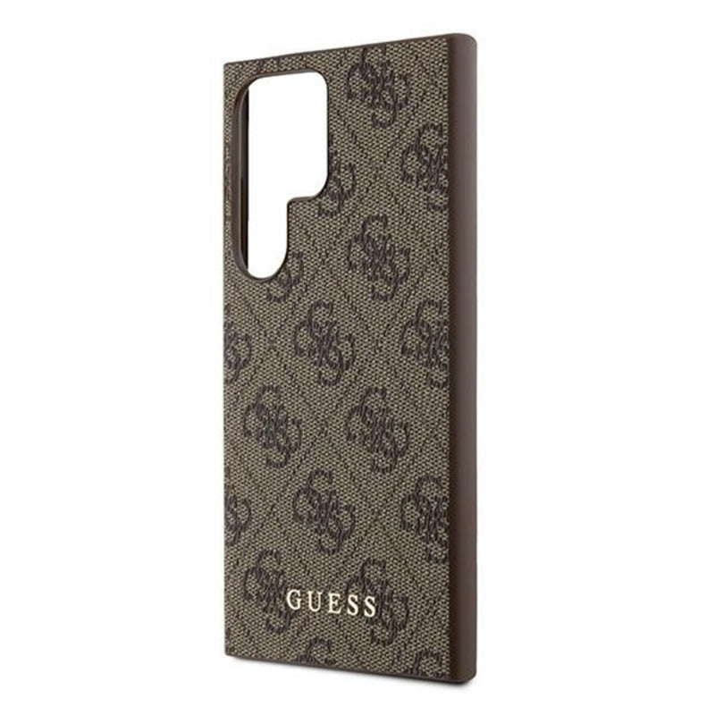 Tok Samsung Galaxy S24 Ultra S928-hoz, Guess, 4G Metal Gold Logo, Barna