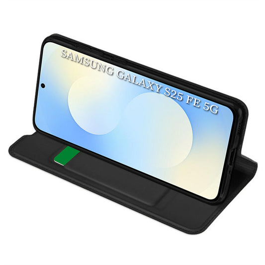 Tok Samsung Galaxy S25 FE-hez, Techsuit, Magskin Book, Fekete