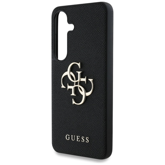 Tok Samsung Galaxy S25+ S936-hoz, Guess, 4G Grained Big and Classic Logo, Fekete