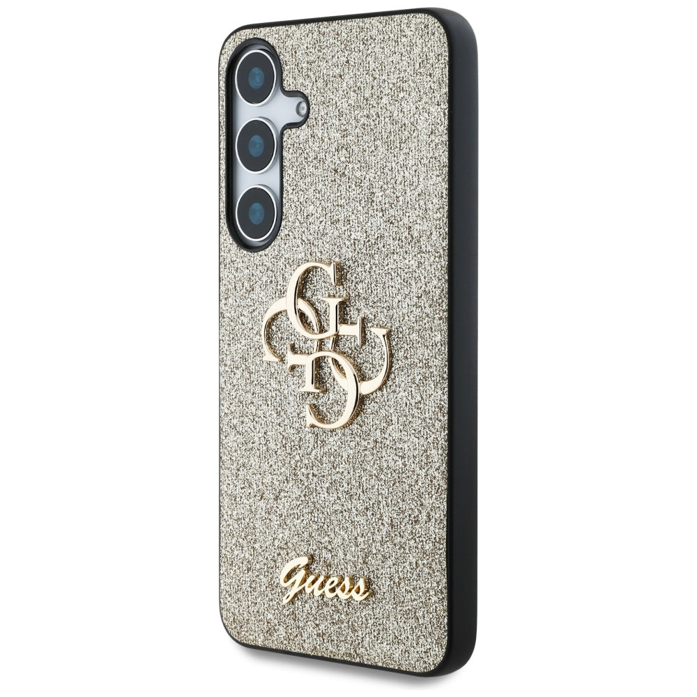 Tok Samsung Galaxy S25+ S936-hoz, Guess, Glitter Big 4G Script, Arany