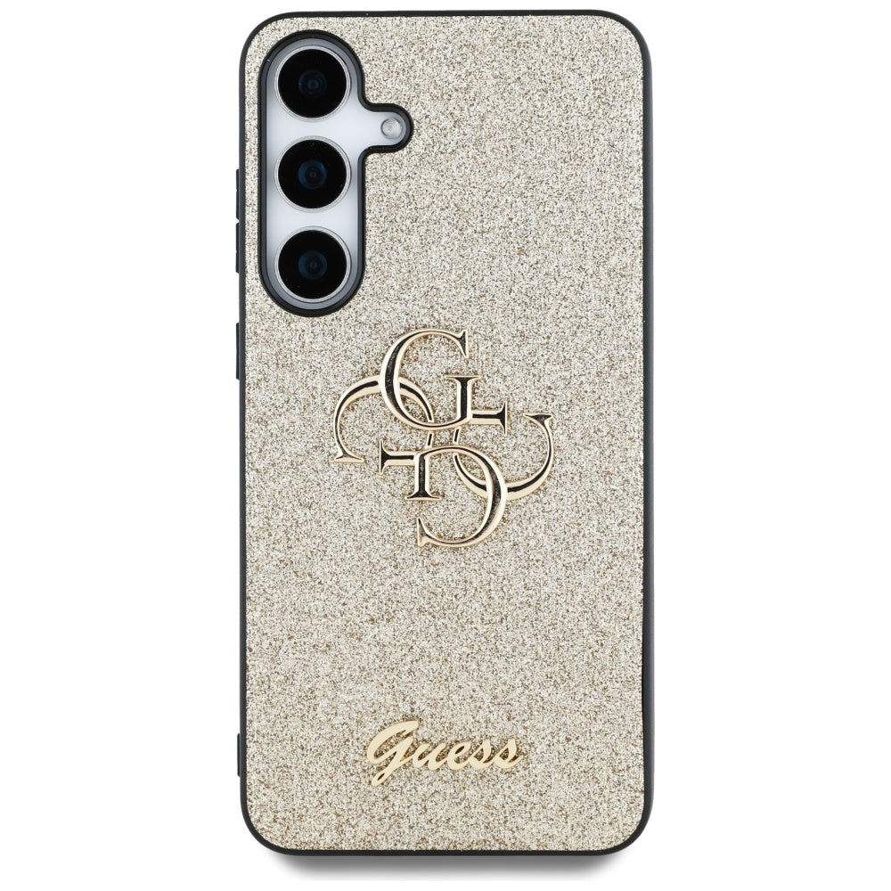 Tok Samsung Galaxy S25+ S936-hoz, Guess, Glitter Big 4G Script, Arany