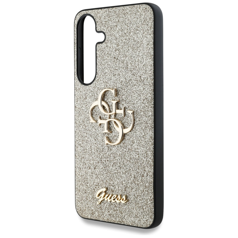 Tok Samsung Galaxy S25+ S936-hoz, Guess, Glitter Big 4G Script, Arany