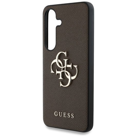 Tok Samsung Galaxy S25 S931-hez, Guess, 4G Grained Big and Classic Logo, Barna