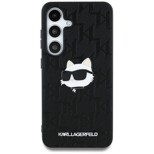 Tok Samsung Galaxy S25 S931-hez, Karl Lagerfeld, Monogram Choupette's Head, Fekete