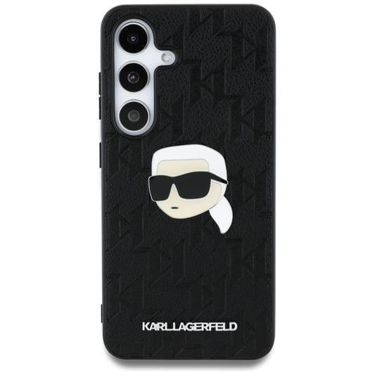 Tok Samsung Galaxy S25 S931-hez, Karl Lagerfeld, Monogram Karl's Head, Fekete