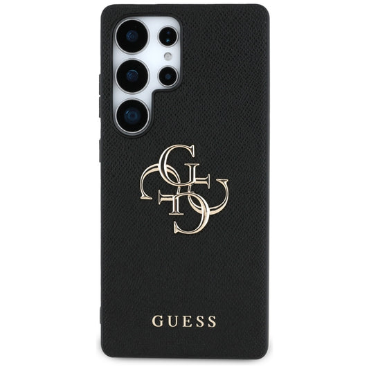 Tok Samsung Galaxy S25 Ultra S938-hoz, Guess, 4G Grained Big and Classic Logo, Fekete