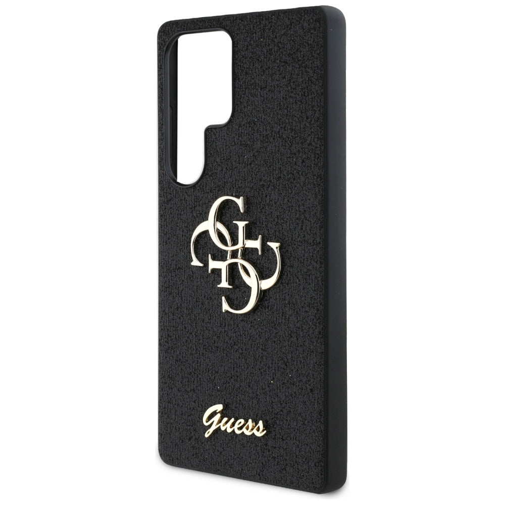 Tok Samsung Galaxy S25 Ultra S938-hoz, Guess, Glitter Big 4G Script, Fekete