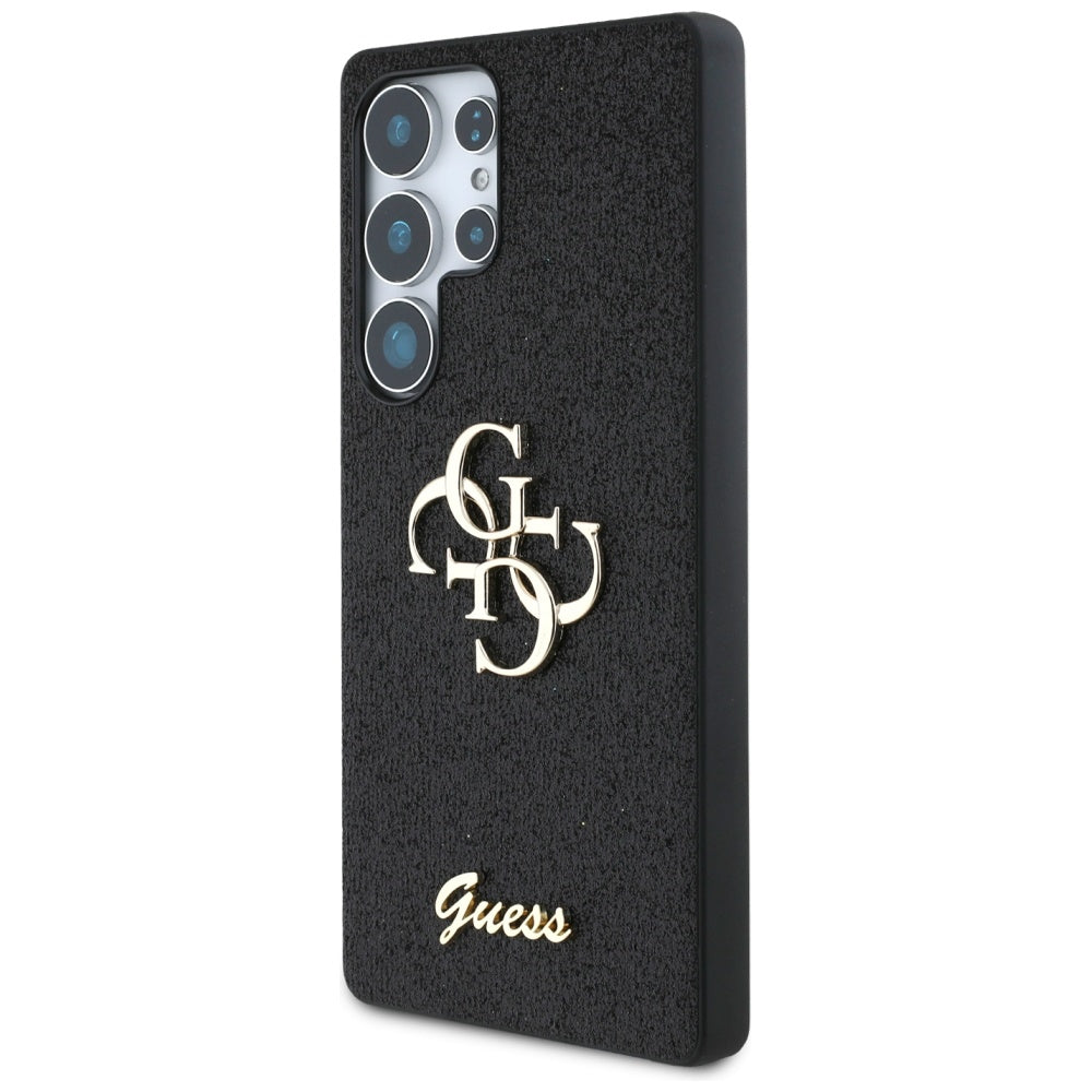 Tok Samsung Galaxy S25 Ultra S938-hoz, Guess, Glitter Big 4G Script, Fekete