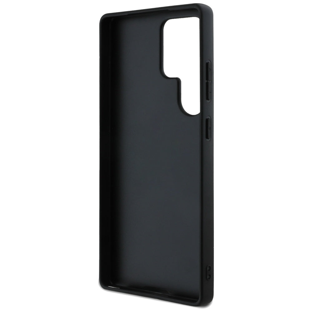 Tok Samsung Galaxy S25 Ultra S938-hoz, Guess, Grained Hot Stamp 4G Triangle, Fekete