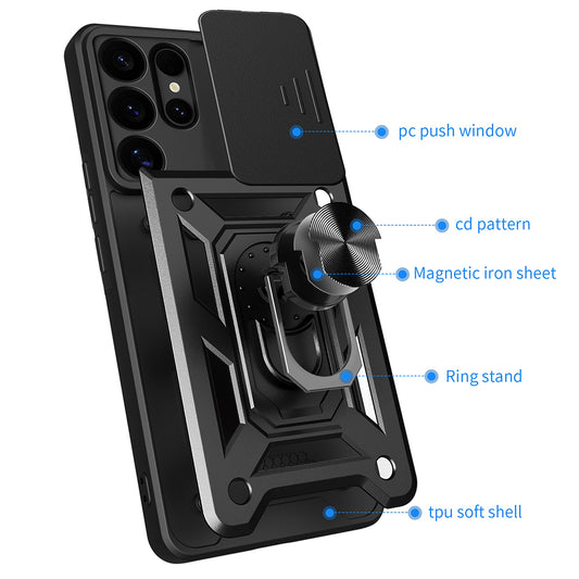 Tok Samsung Galaxy S25 Ultra S938-hoz, Techsuit, CamShield, Fekete