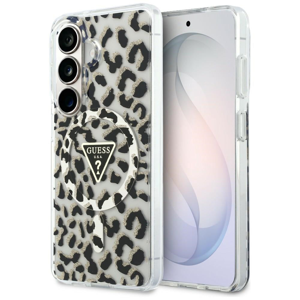 MagSafe tok Samsung Galaxy S26 S942-hez, Guess, IML Leopard minta, Fekete