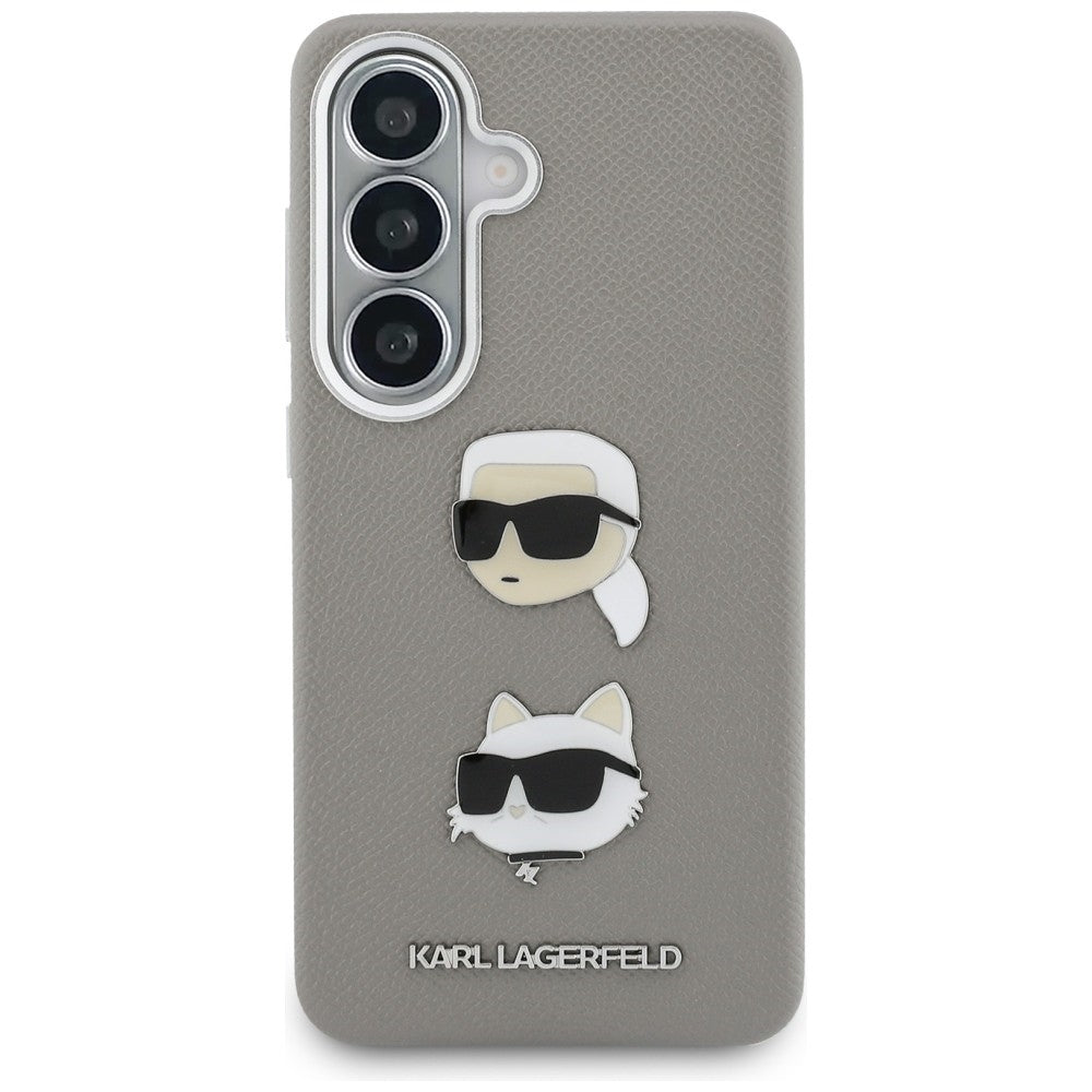 Tok Samsung Galaxy S26 S942-hez, Karl Lagerfeld, Saffiano Karl & Choupette's Head Pin, Szürke