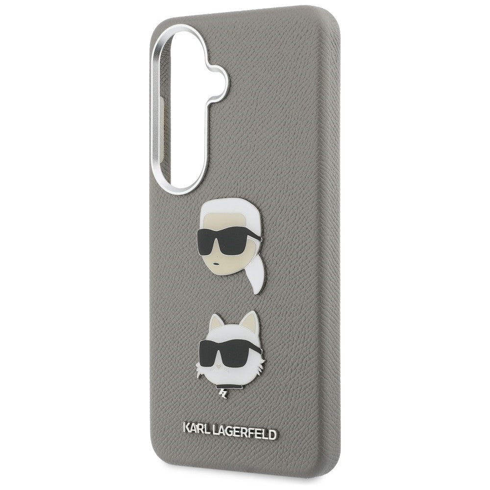 Tok Samsung Galaxy S26 S942-hez, Karl Lagerfeld, Saffiano Karl & Choupette's Head Pin, Szürke