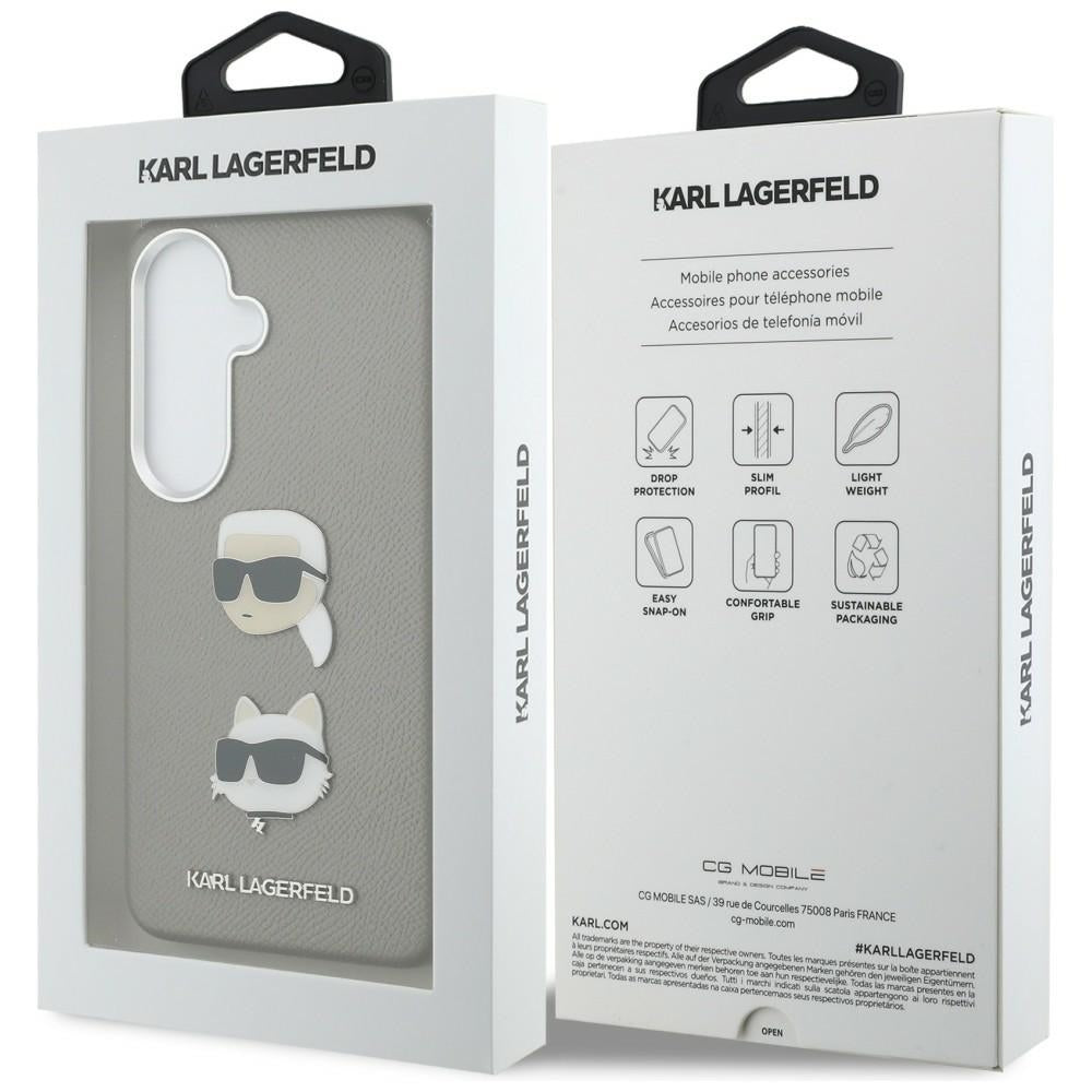 Tok Samsung Galaxy S26 S942-hez, Karl Lagerfeld, Saffiano Karl & Choupette's Head Pin, Szürke