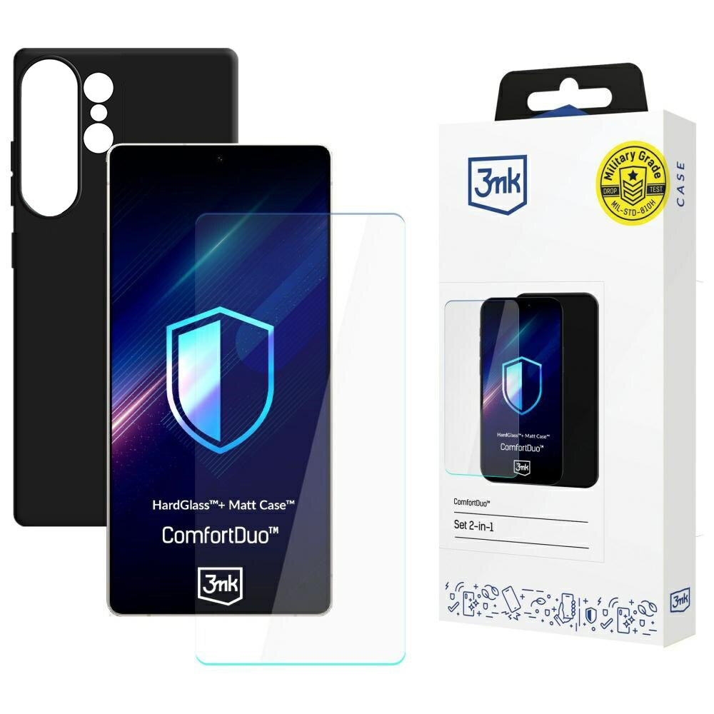 Tok Samsung Galaxy S26 Ultra készülékhez, 3MK, ComfortDuo, Fekete