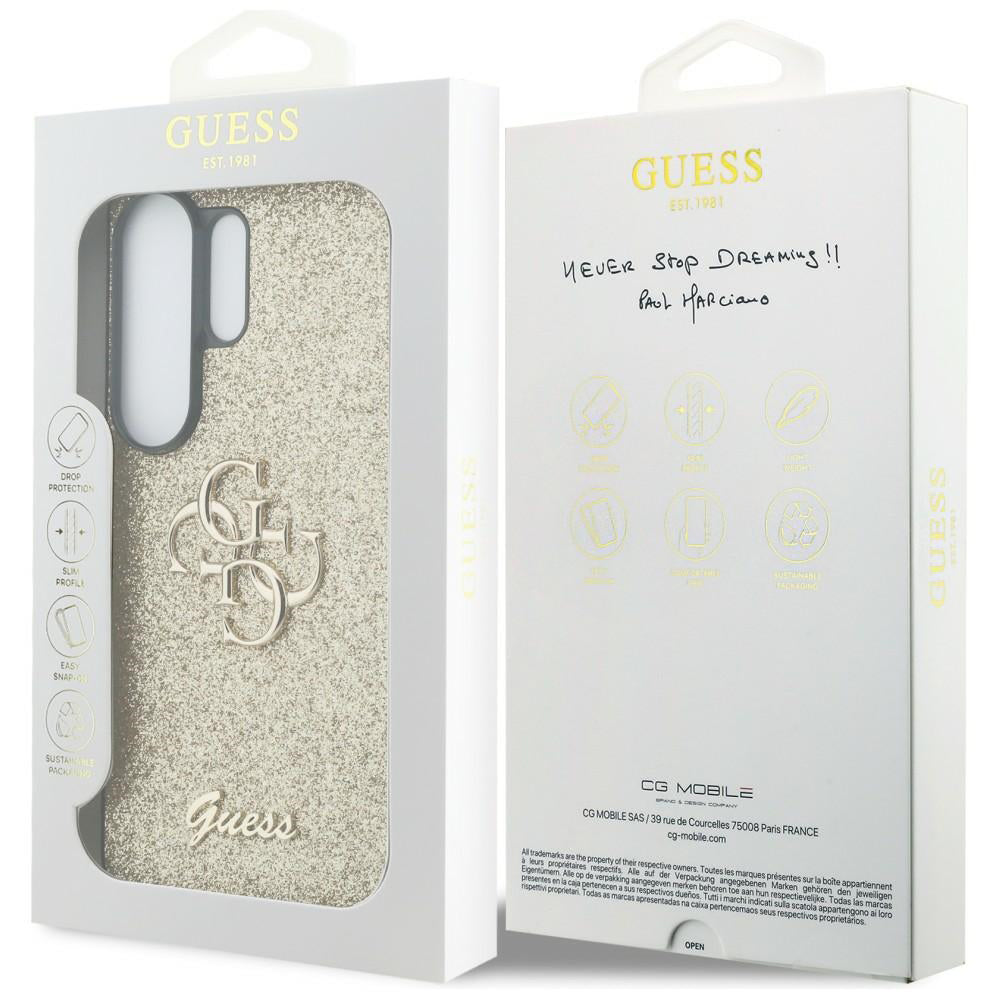 Tok Samsung Galaxy S26 Ultra S948-hez, Guess, Fixed Glitter Big 4G Metal Frame, Arany