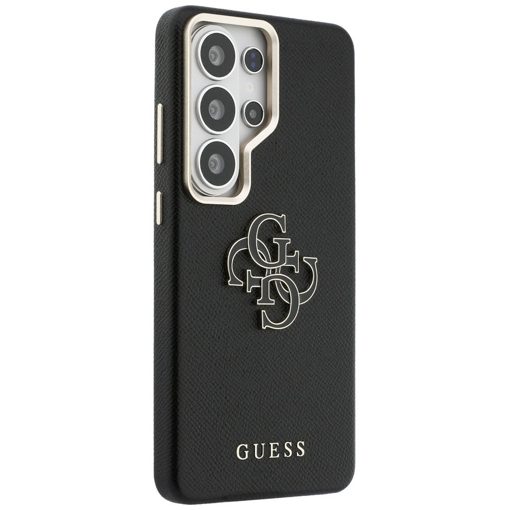 Tok Samsung Galaxy S26 Ultra S948-hoz, Guess, 4G Grained Big and Classic Logo, Fekete