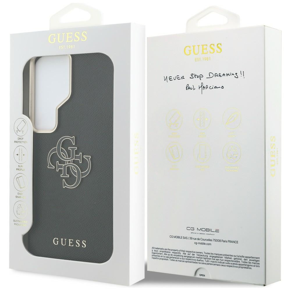 Tok Samsung Galaxy S26 Ultra S948-hoz, Guess, 4G Grained Big and Classic Logo, Fekete