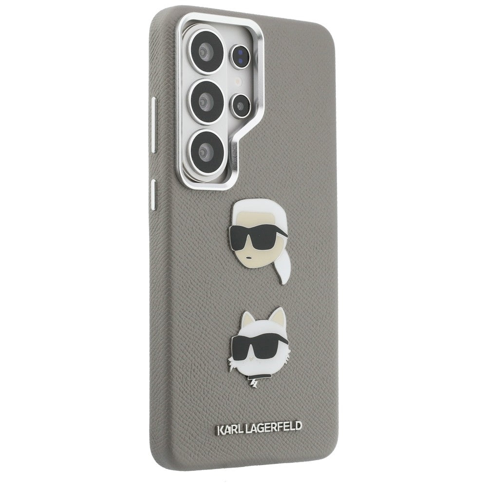 Tok Samsung Galaxy S26 Ultra S948-hoz, Karl Lagerfeld, Saffiano Karl & Choupette's Head Pin, Szürke