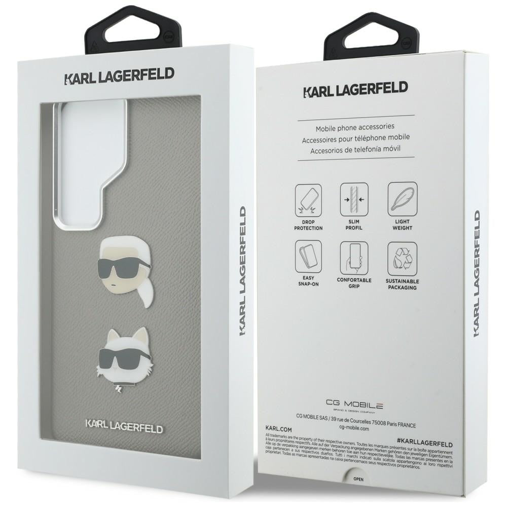 Tok Samsung Galaxy S26 Ultra S948-hoz, Karl Lagerfeld, Saffiano Karl & Choupette's Head Pin, Szürke