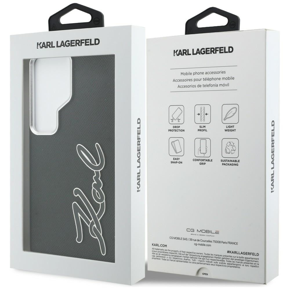Tok Samsung Galaxy S26 Ultra S948-hoz, Karl Lagerfeld, Signature Resin Logo, Fekete