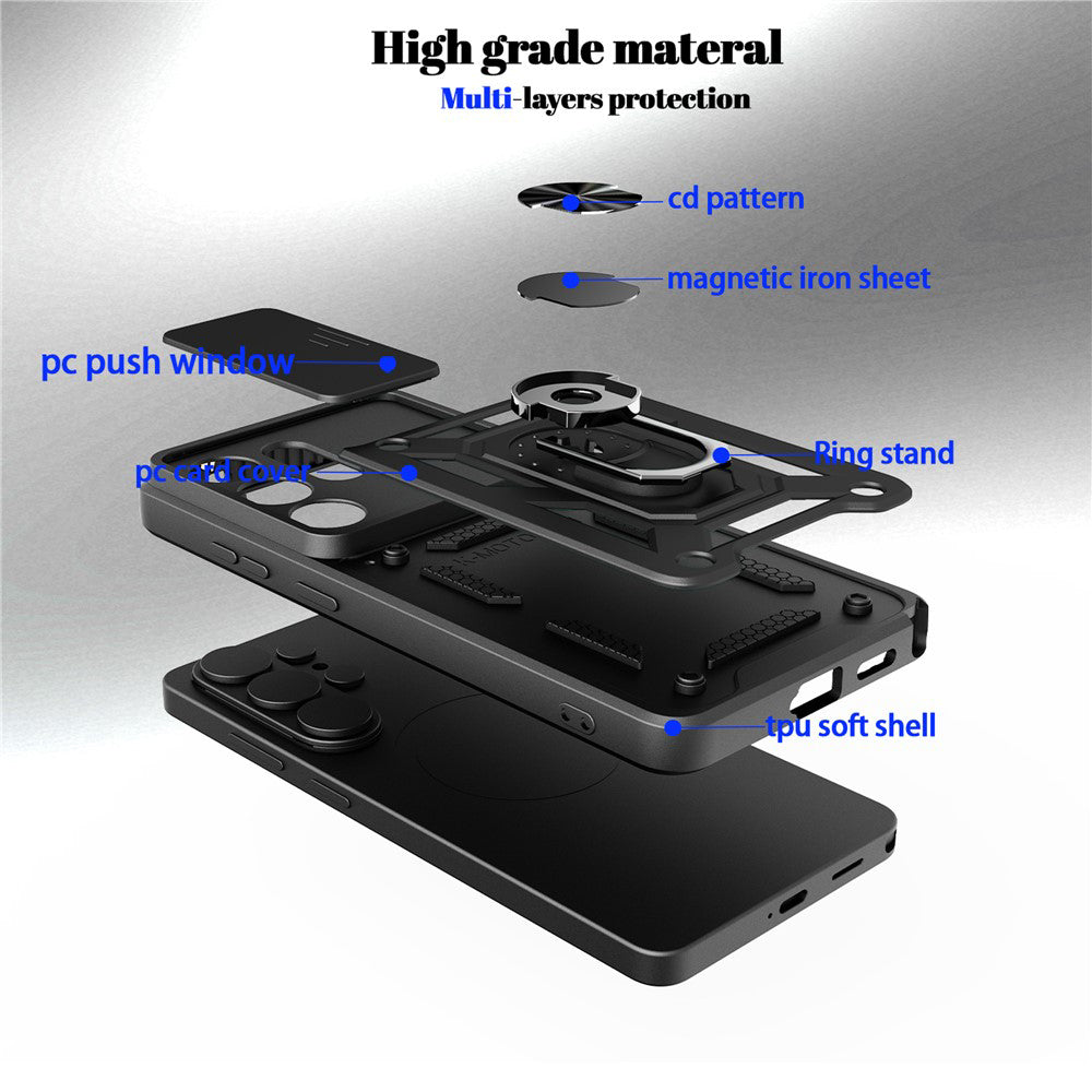 Tok Samsung Galaxy S26 Ultra S948-hoz, Techsuit, CamShield, Kék