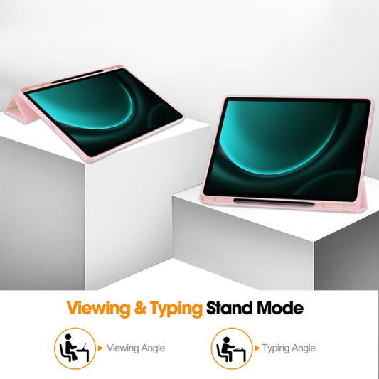 Tok Samsung Galaxy Tab S10+ / Tab S9 FE+ / Tab S9+ készülékhez, Techsuit, Flex Trifold, Rózsaszín