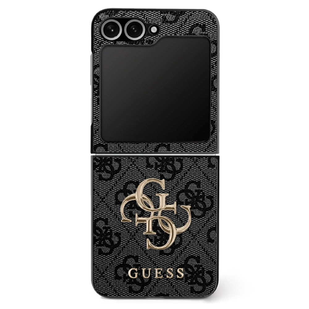 Tok Samsung Galaxy Z Flip7 F766-hoz, Guess, 4G Metal Logo, Fekete