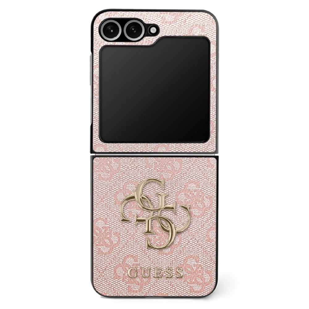 Tok Samsung Galaxy Z Flip7 F766-hoz, Guess, 4G Metal Logo, Rózsaszín