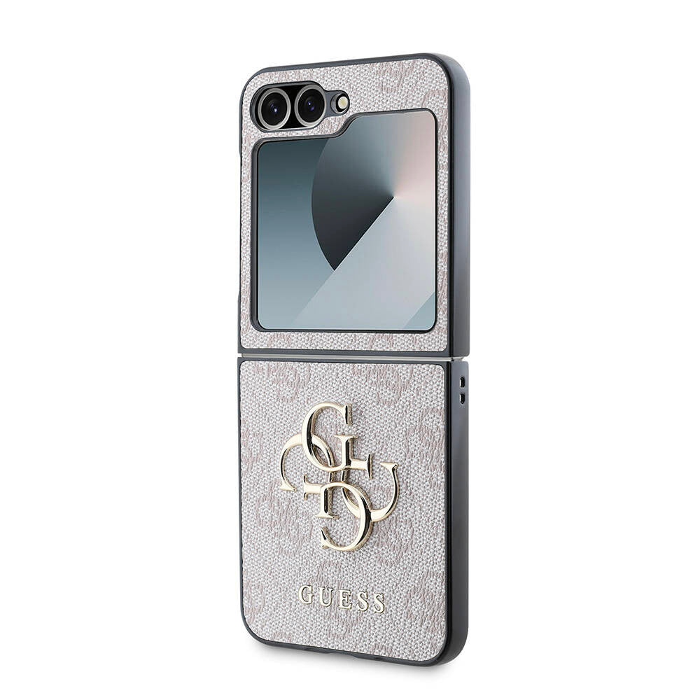 Tok Samsung Galaxy Z Flip7 F766-hoz, Guess, 4G Metal Logo, Rózsaszín