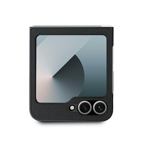 Tok Samsung Galaxy Z Flip7 FE F761 / Z Flip6 F741 készülékhez, Karl Lagerfeld, Saffiano Karl & Choupette Metal, Fekete