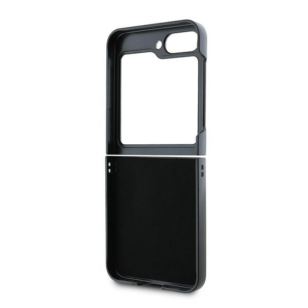 Tok Samsung Galaxy Z Flip7 FE F761 / Z Flip6 F741 készülékhez, Karl Lagerfeld, Saffiano Karl & Choupette Metal, Fekete
