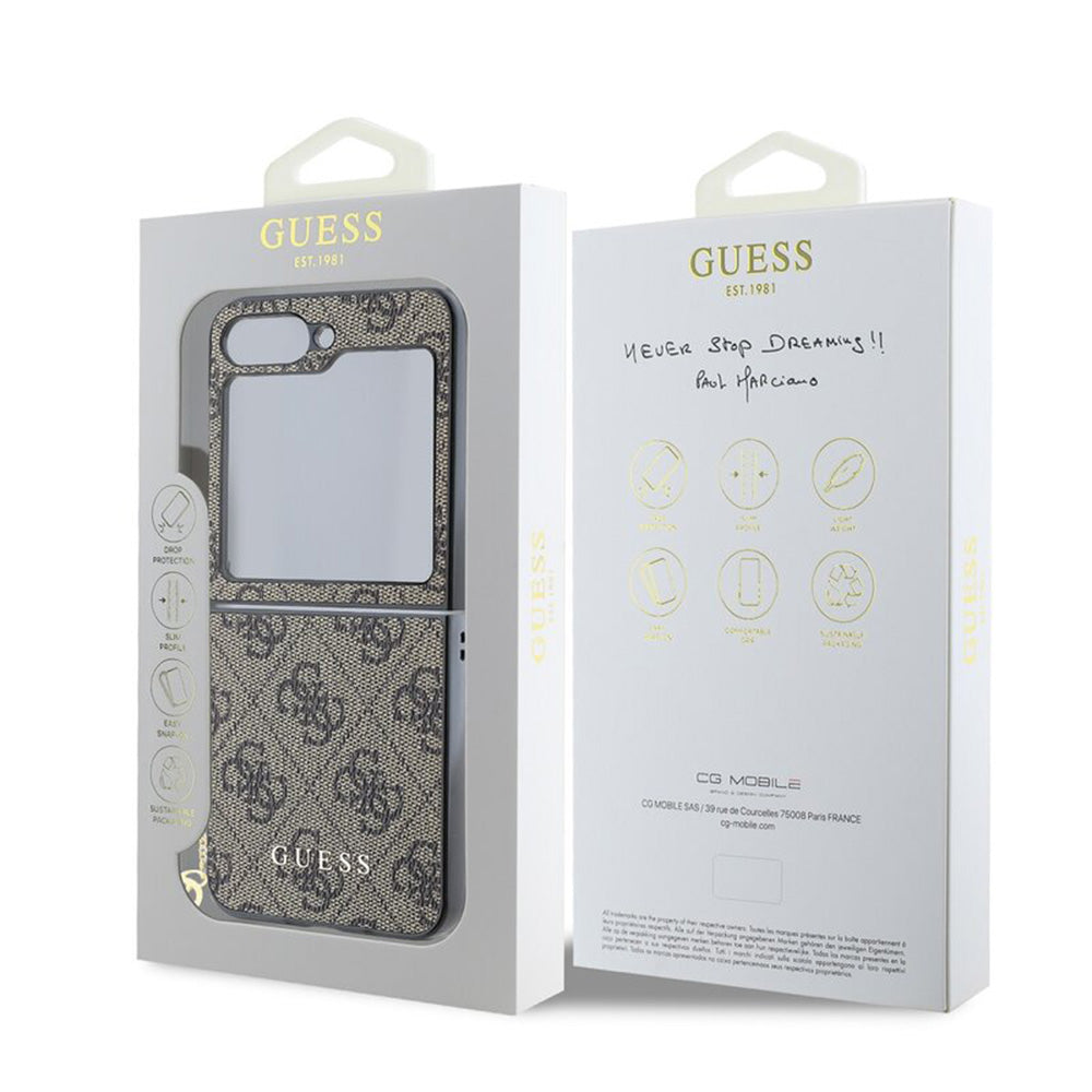 Tok Samsung Galaxy Z Flip7 FE F761 / Z Flip6 F741 készülékhez, Guess, 4G Charm, Barna