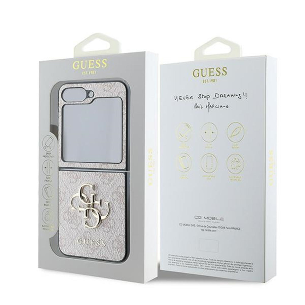 Tok a Samsung Galaxy Z Flip7 FE F761 / Z Flip6 F741 készülékhez, Guess, 4G Metal Logo, Rózsaszín