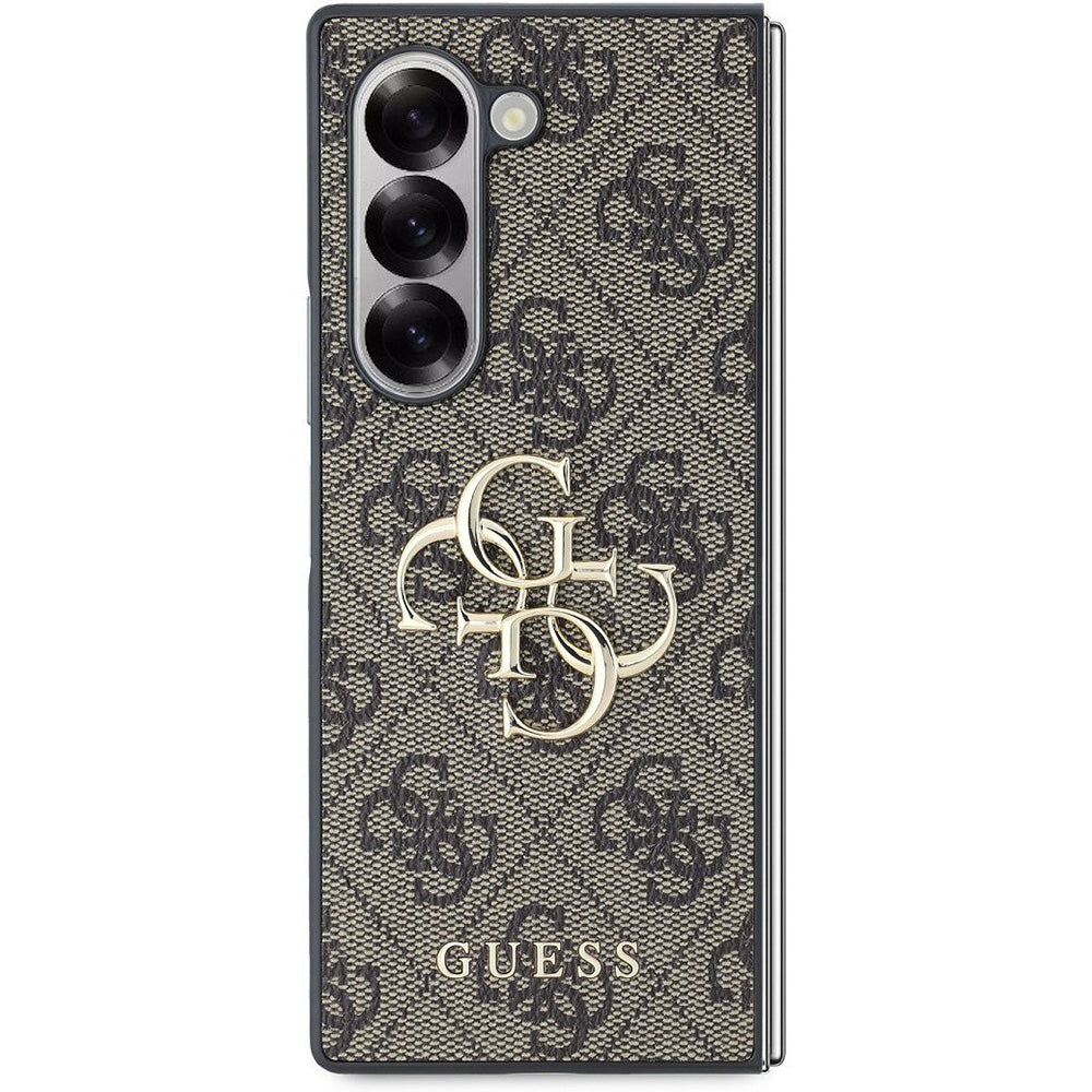 Tok Samsung Galaxy Z Fold6 F956-hoz, Guess, 4G Metal Logo, Barna