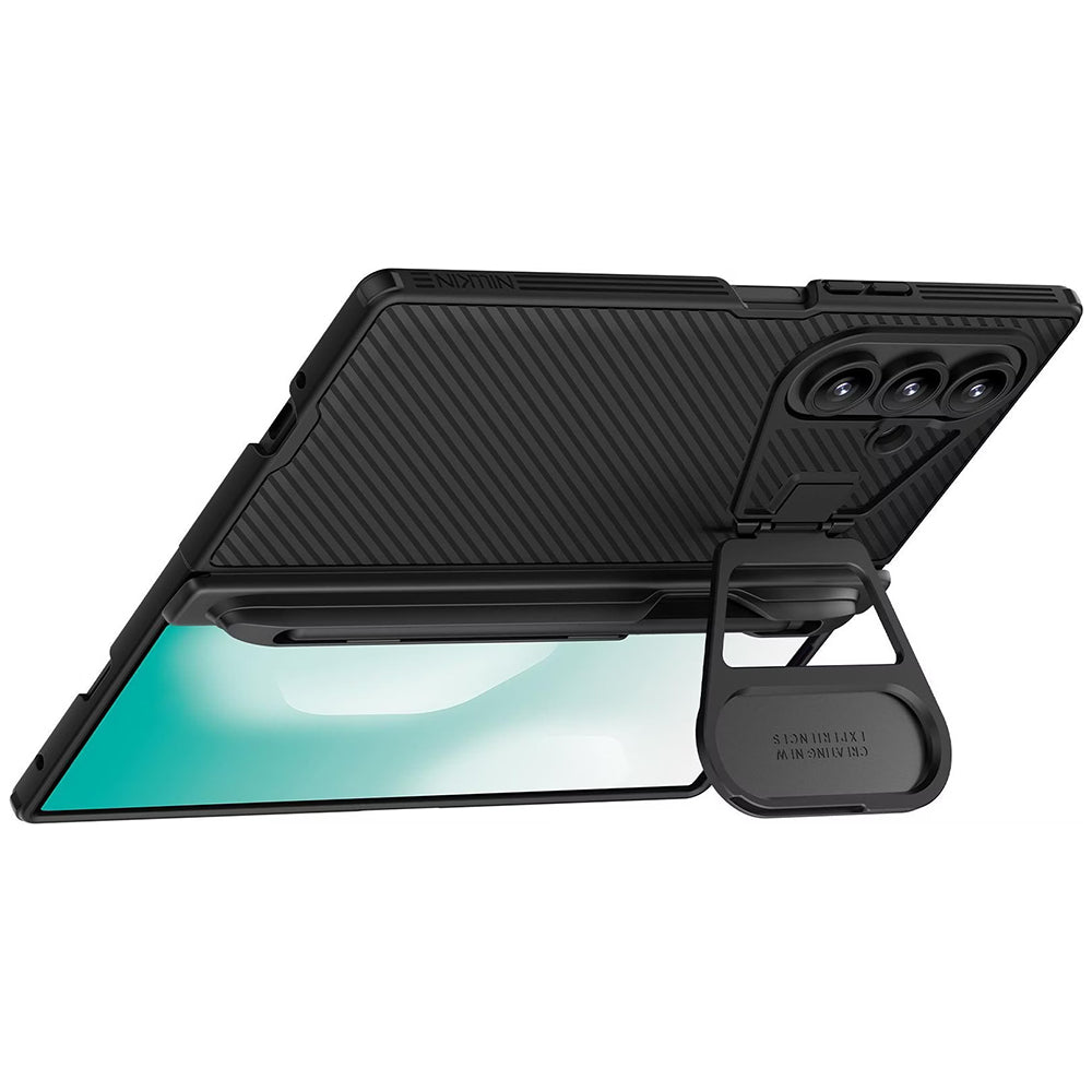 Samsung Galaxy Z Fold7 F966 tok, Nillkin, CamShield Prop fém lencsevédővel és S-Pen tartóval, fekete