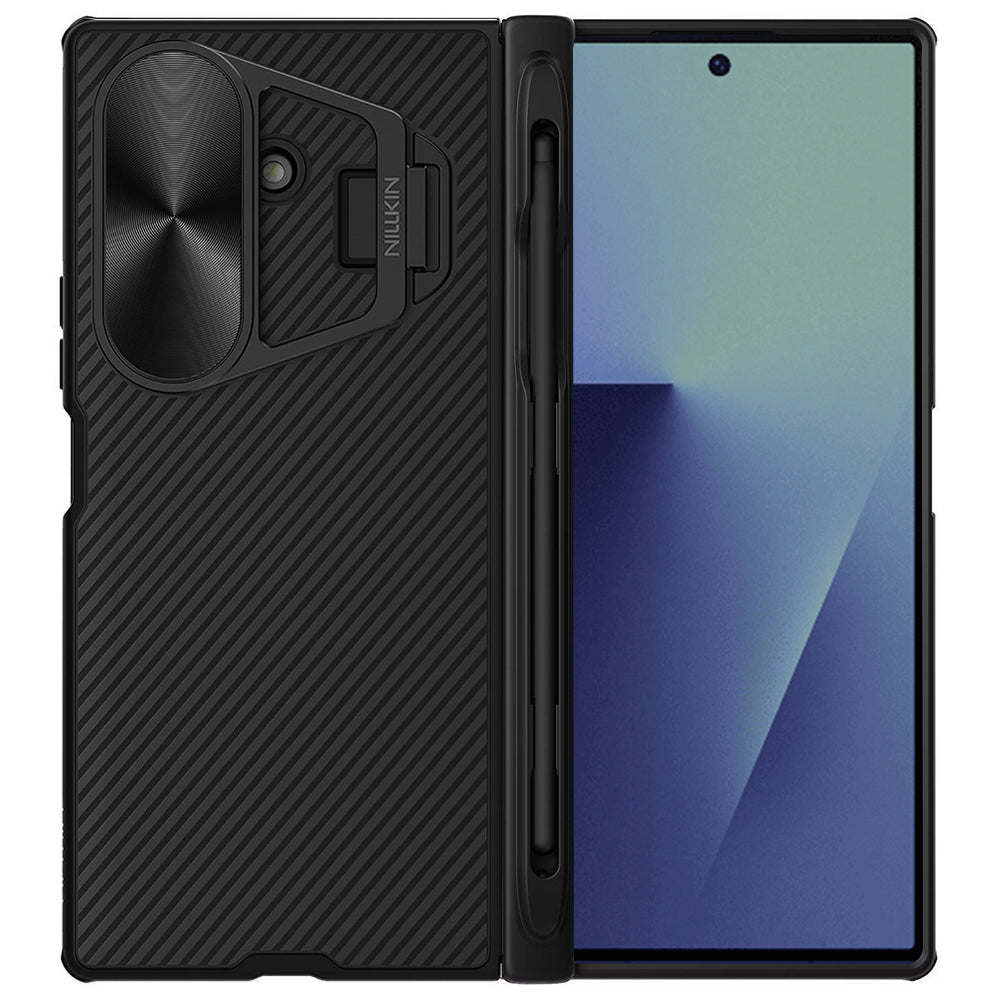 Samsung Galaxy Z Fold7 F966 tok, Nillkin, CamShield Prop fém lencsevédővel és S-Pen tartóval, fekete