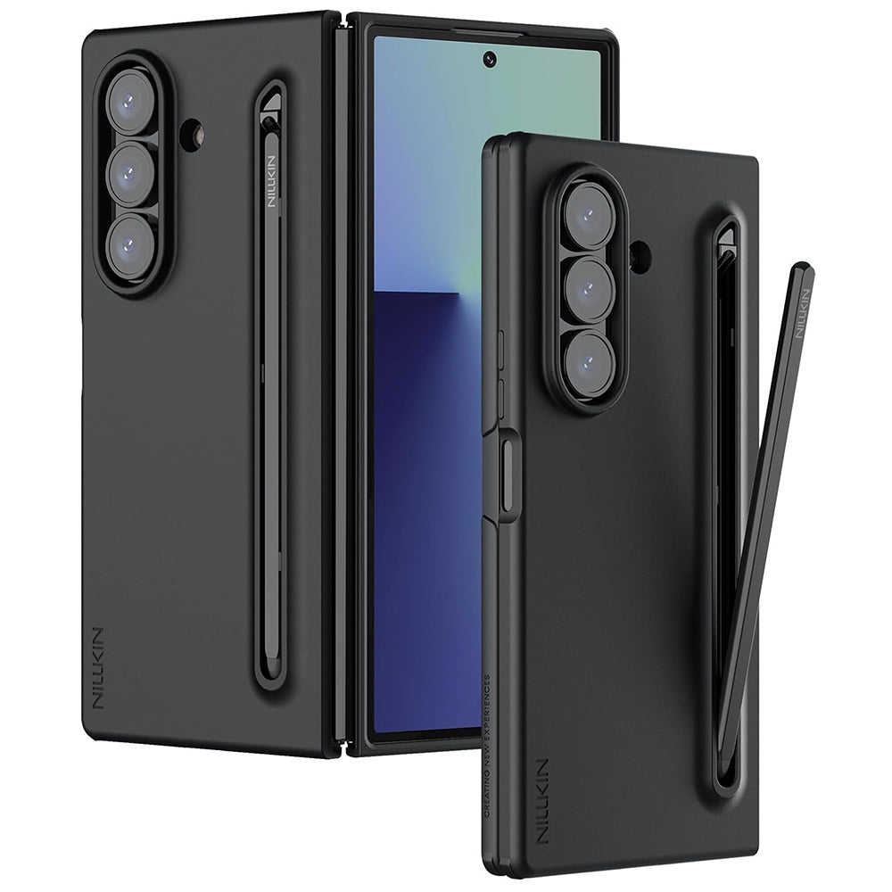 Tok Samsung Galaxy Z Fold7 F966-hez, Nillkin, Flex Pure S-Pen tartóval, Fekete