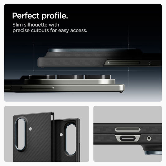 Tok Samsung Galaxy Z Fold7 F966-hoz, Spigen, Air Skin, Fekete ACS09555