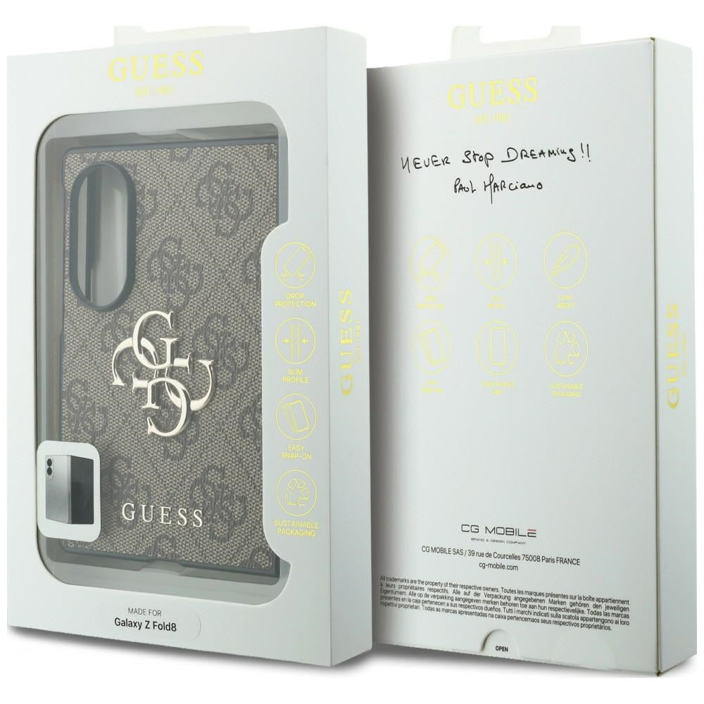 Tok Samsung Galaxy Z Fold8 F971-hez, Guess, 4G Nagy Logó, Barna