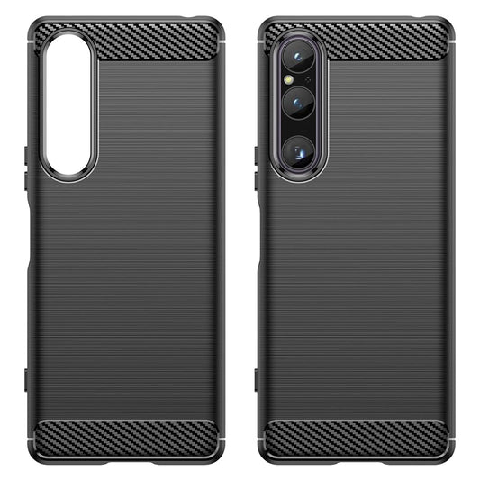 Tok Sony Xperia 1 V-hez, Techsuit, Karbon, Fekete