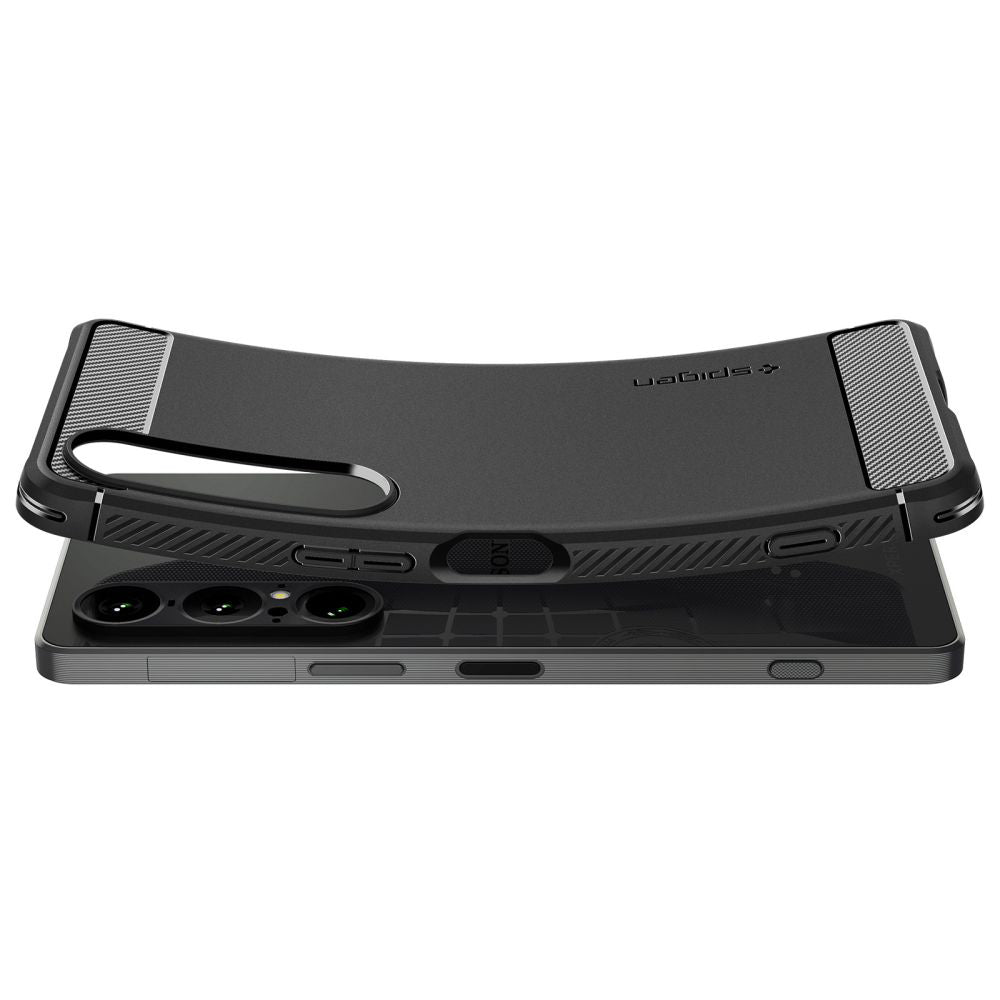 Tok a Sony Xperia 1 VII-hez, Spigen, Rugged Armor, Matt Fekete