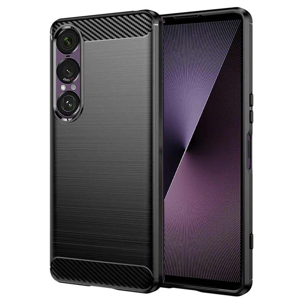 Tok Sony Xperia 1 VII-hez, Techsuit, karbon, fekete