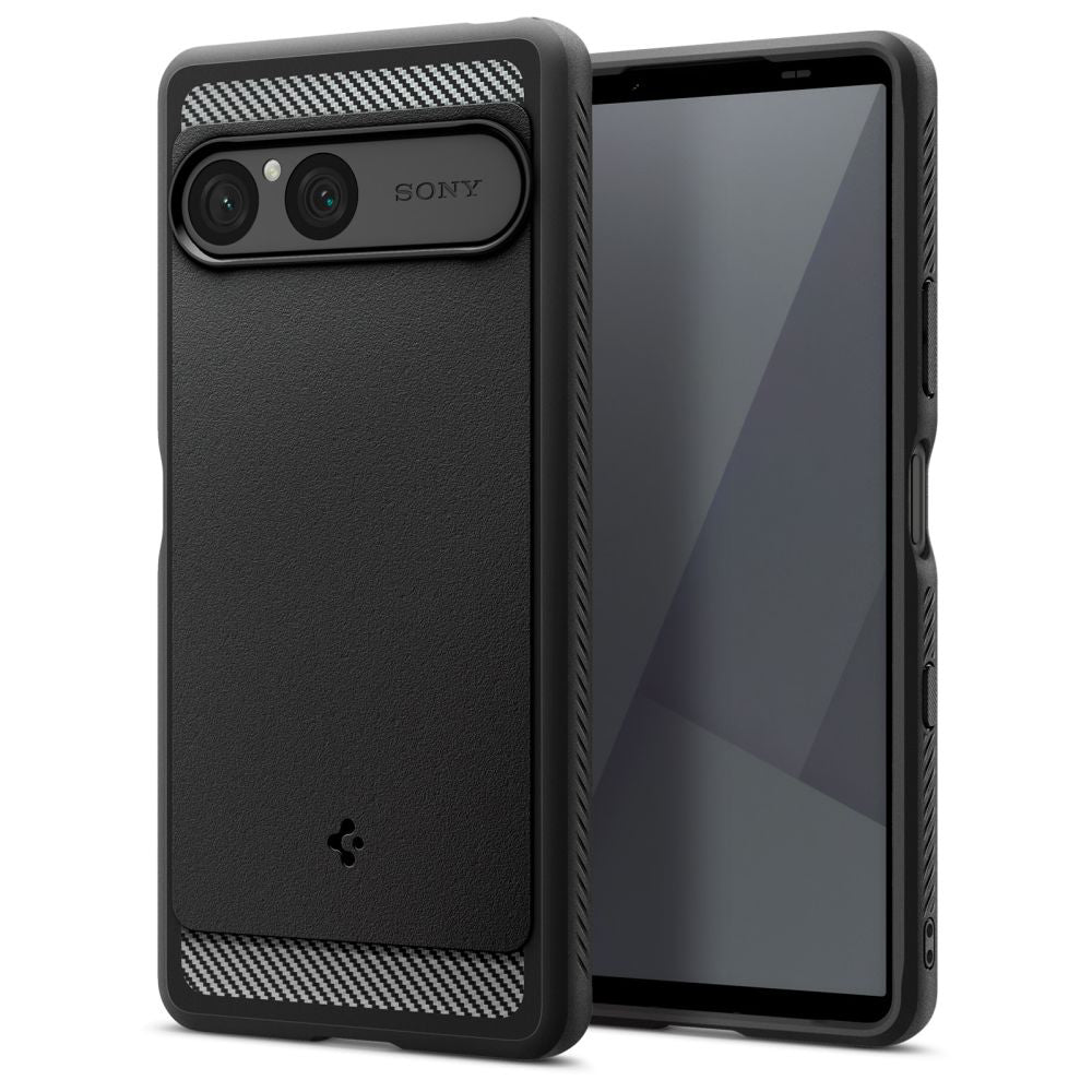 Tok Sony Xperia 10 VII-hez, Spigen, Rugged Armor, Fekete ACS09592